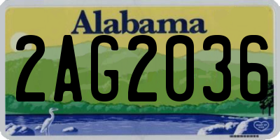 AL license plate 2AG2036