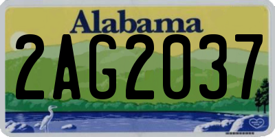 AL license plate 2AG2037
