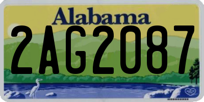 AL license plate 2AG2087