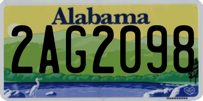 AL license plate 2AG2098