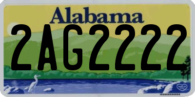 AL license plate 2AG2222