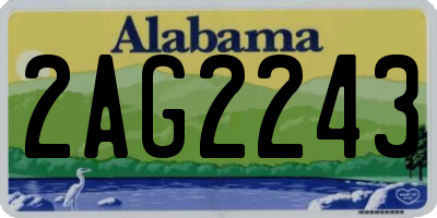 AL license plate 2AG2243