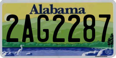 AL license plate 2AG2287