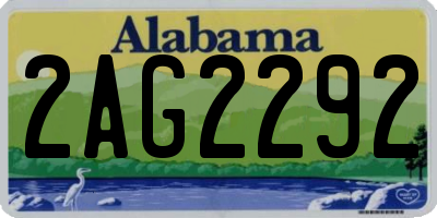 AL license plate 2AG2292