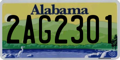 AL license plate 2AG2301