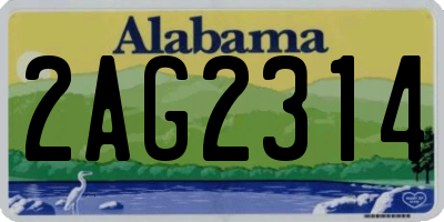 AL license plate 2AG2314