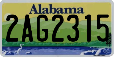 AL license plate 2AG2315