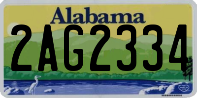 AL license plate 2AG2334