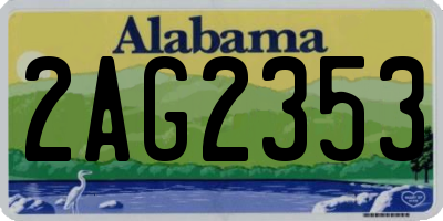 AL license plate 2AG2353