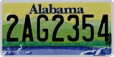 AL license plate 2AG2354
