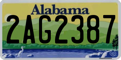 AL license plate 2AG2387