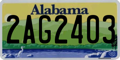 AL license plate 2AG2403
