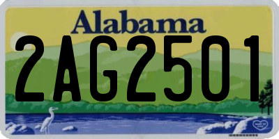AL license plate 2AG2501