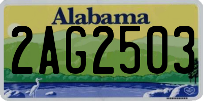 AL license plate 2AG2503