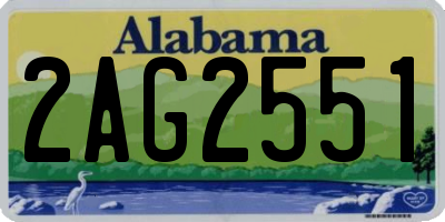 AL license plate 2AG2551