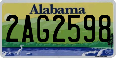 AL license plate 2AG2598