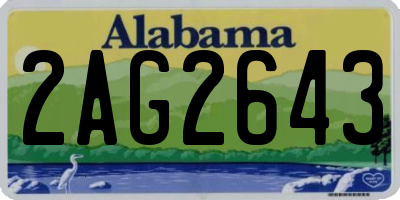 AL license plate 2AG2643
