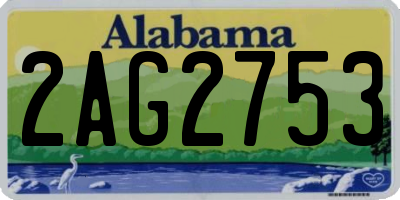AL license plate 2AG2753