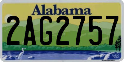 AL license plate 2AG2757