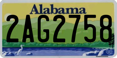 AL license plate 2AG2758