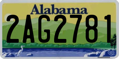 AL license plate 2AG2781