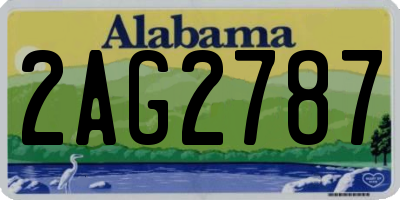 AL license plate 2AG2787