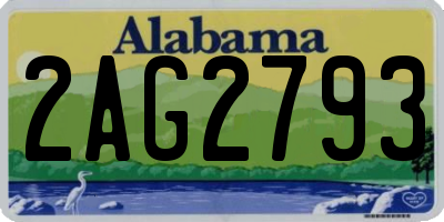 AL license plate 2AG2793