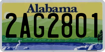 AL license plate 2AG2801