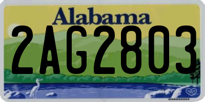 AL license plate 2AG2803