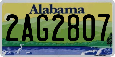 AL license plate 2AG2807