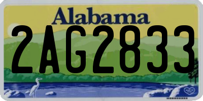 AL license plate 2AG2833