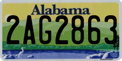 AL license plate 2AG2863