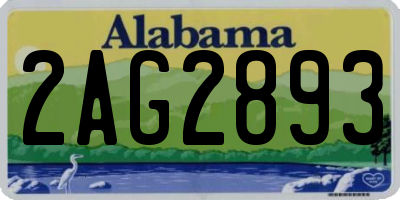 AL license plate 2AG2893