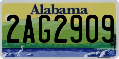 AL license plate 2AG2909