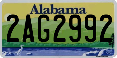 AL license plate 2AG2992