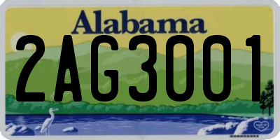 AL license plate 2AG3001