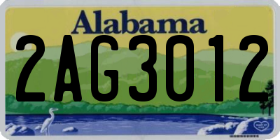 AL license plate 2AG3012