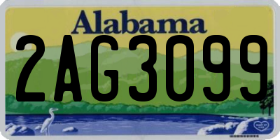 AL license plate 2AG3099