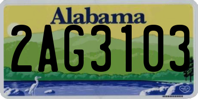 AL license plate 2AG3103
