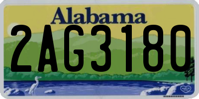 AL license plate 2AG3180