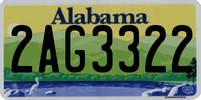 AL license plate 2AG3322