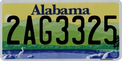 AL license plate 2AG3325