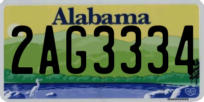 AL license plate 2AG3334