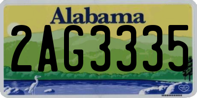 AL license plate 2AG3335