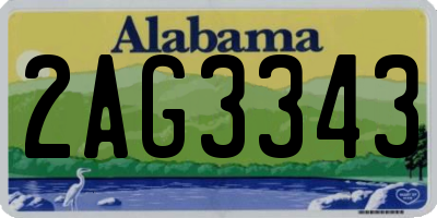 AL license plate 2AG3343