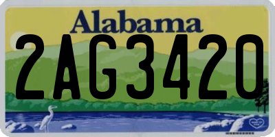 AL license plate 2AG3420