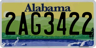 AL license plate 2AG3422
