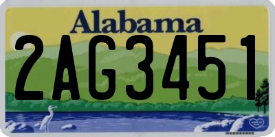 AL license plate 2AG3451