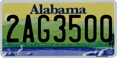 AL license plate 2AG3500