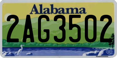 AL license plate 2AG3502